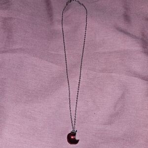 Silver Apple Pendant Necklace